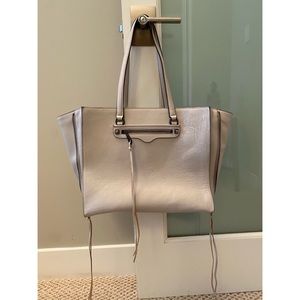 Rebecca Minkoff Zippered Light Grey Leather Tote